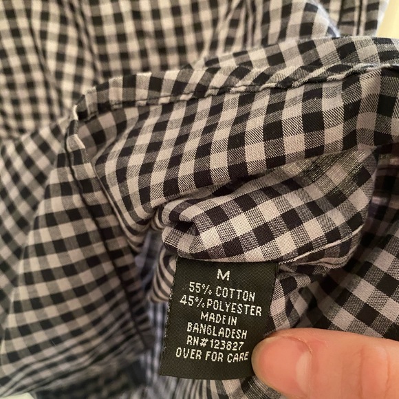 Men’s Drill NYC Gingham Black and White Collared Button Down Shirt - Picture 6 of 6